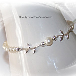 Bracelet, freshwater pearls, wedding, real pearls, bridal jewelry