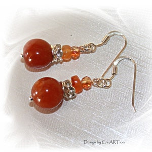 Earrings, Carnelian, Drop Earrings Carnelian, Carnelian Earrings
