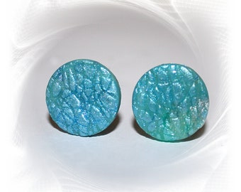 Ear clips, ear clips turquoise silver, Polymer ART Handmade