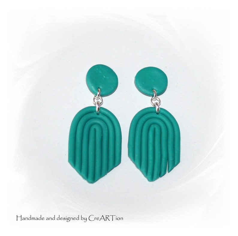 Earrings, Color selection Dangle earrings, geometric earrings, polymer clay earrings, statement earrings image 8