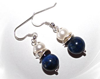 Boucles d'oreilles, lapis-lazuli