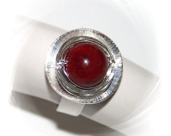 Ring,  silber, Koralle, Korallenring, Ring mit Koralle, Ring Koralle, Silber, Ring Koralle und silber