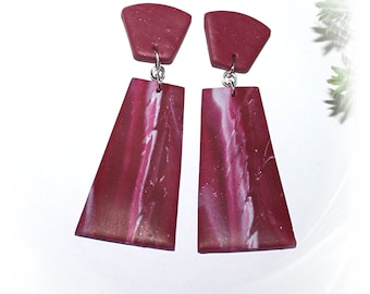 Hanging Earrings, Statement Earrings, Earrings Red, Earrings Polymer Clay,