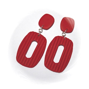 Great hanging earrings, trendy colors red, hoop earrings, earrings Polymer ART, hoop earrings, earrings red, red earrings