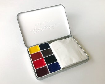 Mini-Aquarellkasten (MIT oder OHNE Farben erhältlich) - Silverbox -
