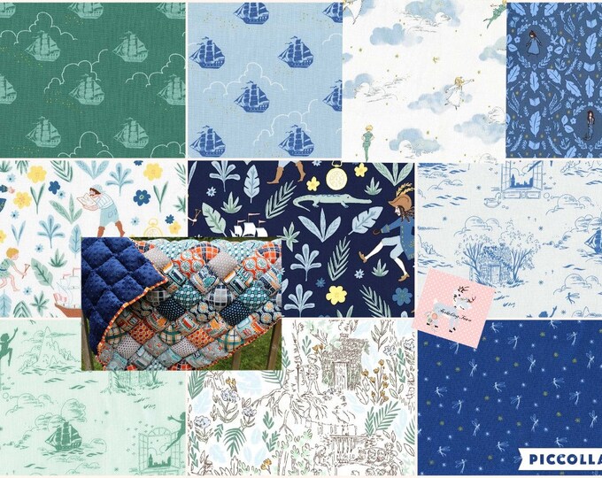 Peter Pan Blue Green Tinkerbell Vintage Metallic Crib Toddler Rag Puff