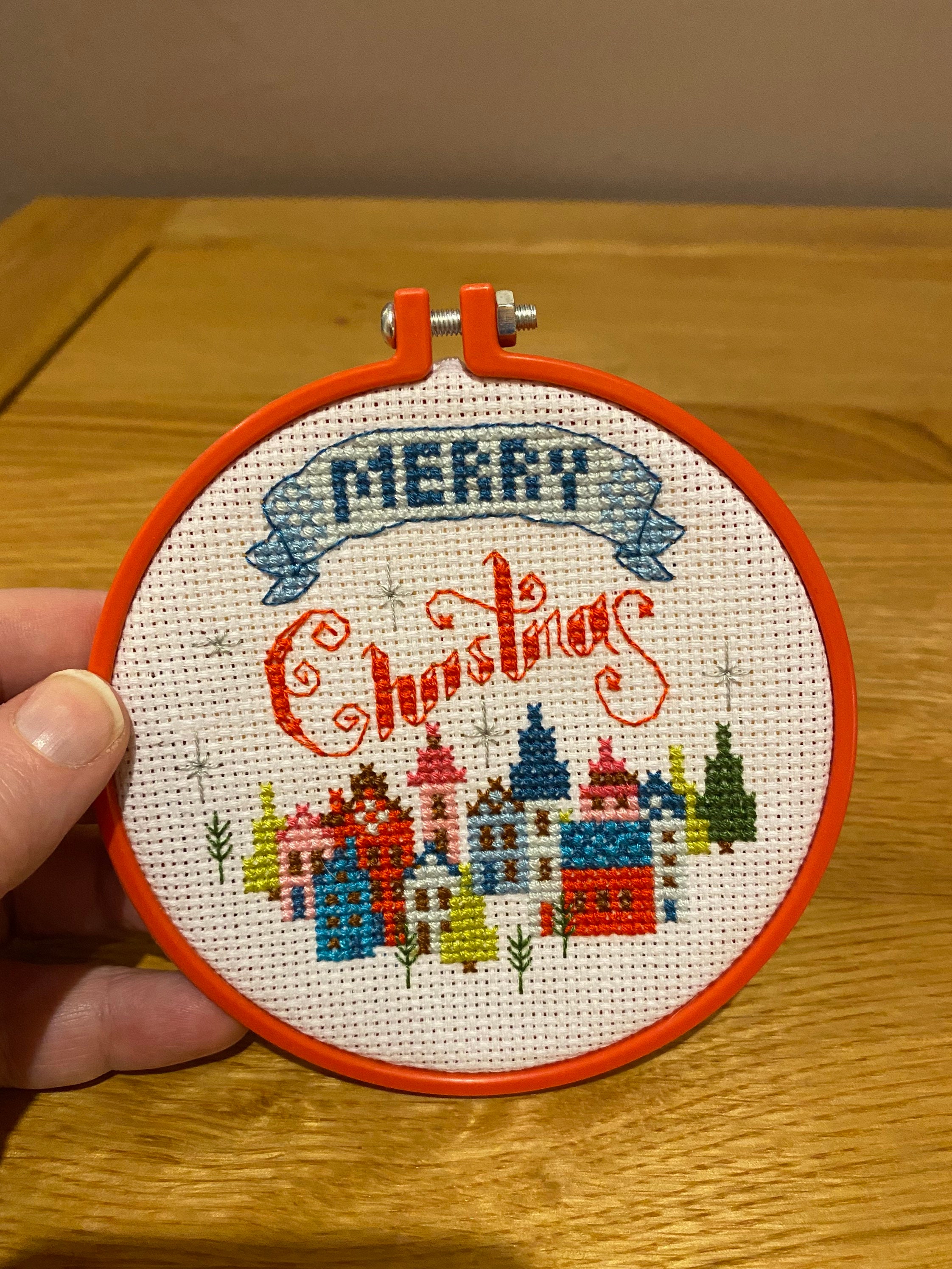 little Merry Christmas cross stitch hoop only one Etsy
