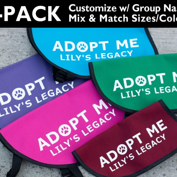 5-Pack Adopt Me Dog Jackets Vests with GROUP NAME or WEBSITE