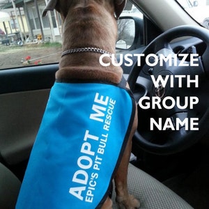 Adopt Me Dog Jacket Vest with GROUP NAME or WEBSITE