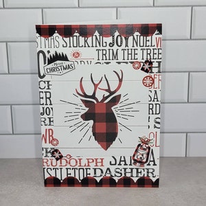 Büffelkaro Rentier Weihnachtskarten - 2er Set