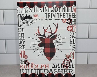 Buffalo Plaid Reindeer Christmas Cards - Set of 2