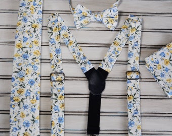 Floral Skinny Tie, Skinny Tie, Pocket Square, Regular Tie, Bow Tie and Suspenders for Men, Youth, Boys, Christmas Gift Tie