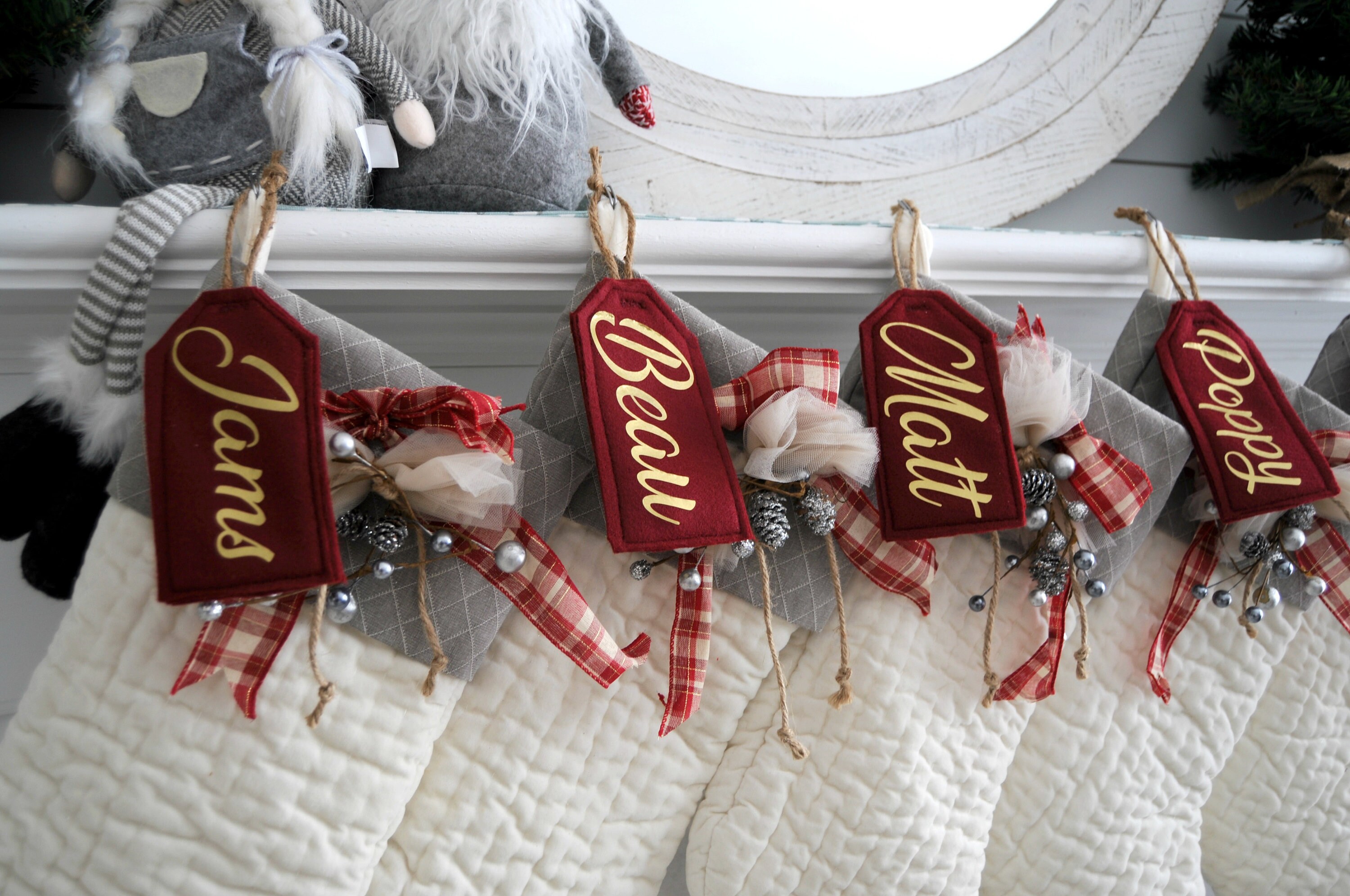 Stocking Name Tags Personalized Tags Large Christmas Etsy Nederland