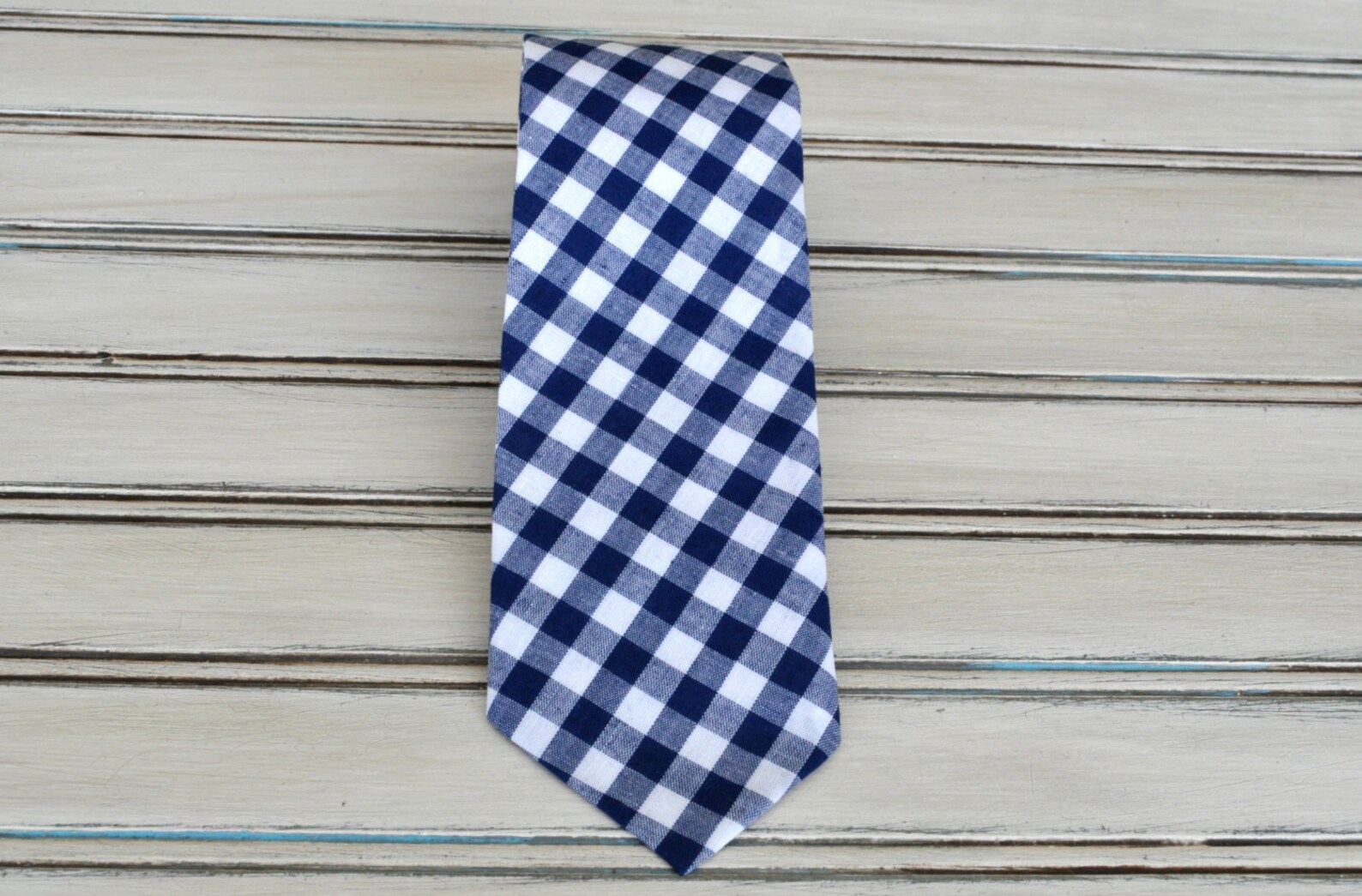 Navy Blue Gingham Tie for Men Youth Boys Fathers Day Gift Etsy