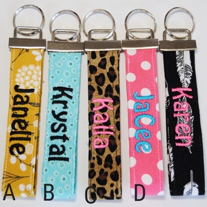 Key Lanyard Wristlet, Monogram Wrist Key Fob, Key Chain for Women, Personalized  Teacher Appreciation gift, Customized Friend Gift
