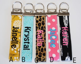 Key Lanyard Wristlet, Monogram Wrist Key Fob, Key Chain for Women, Personalized  Teacher Appreciation gift, Customized Friend Gift