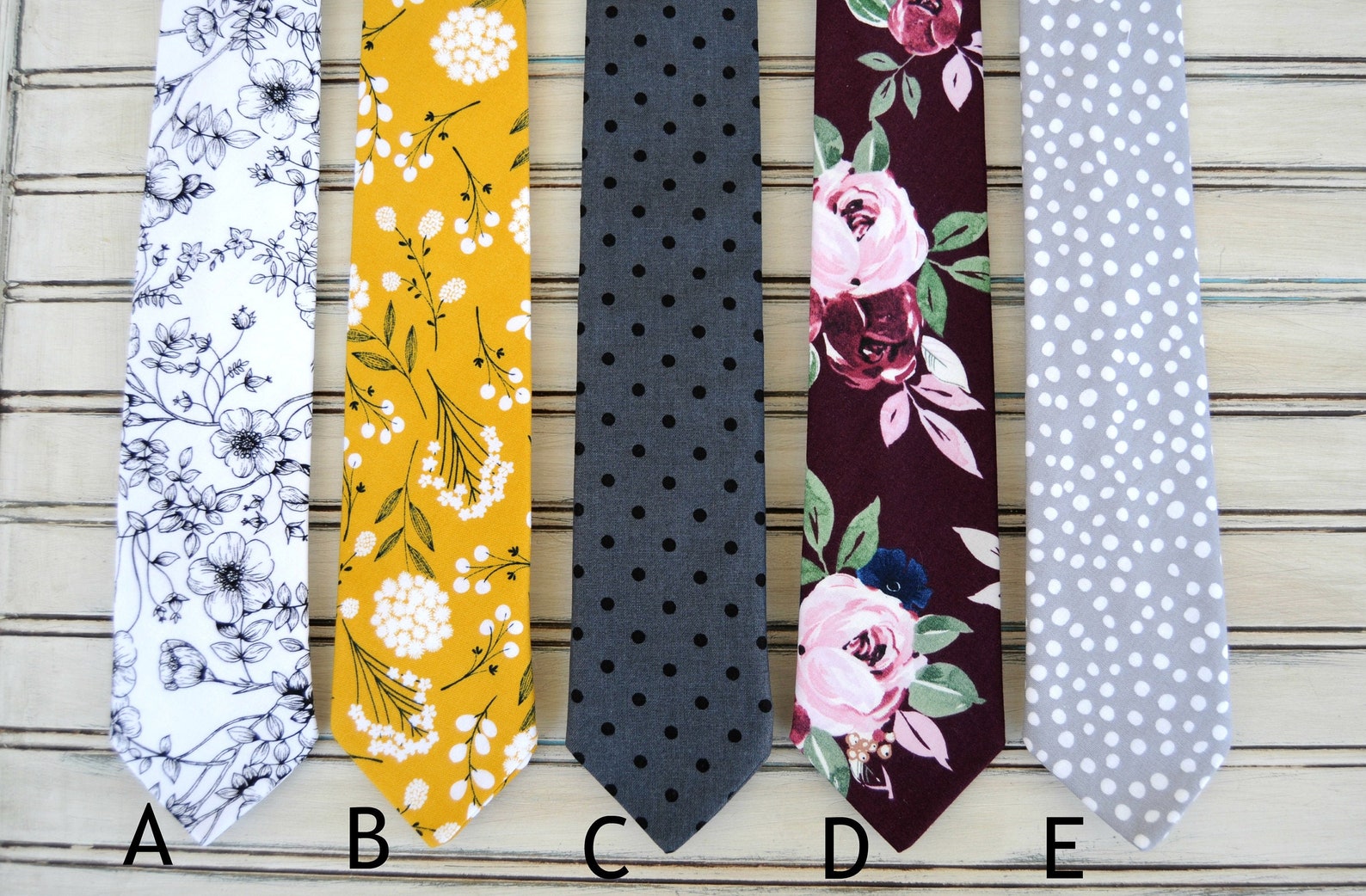 burgundy floral skinny tie