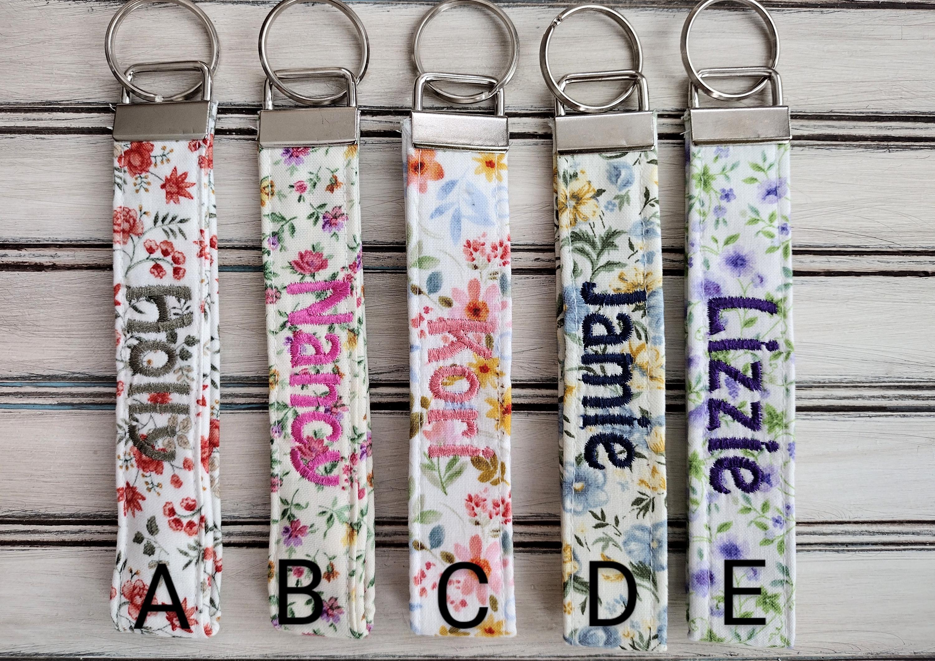 Key Lanyard Wristlet, Monogram Wrist Key Fob, Key Chain for Women, Personalized  Teacher Appreciation gift, Customized Friend Gift