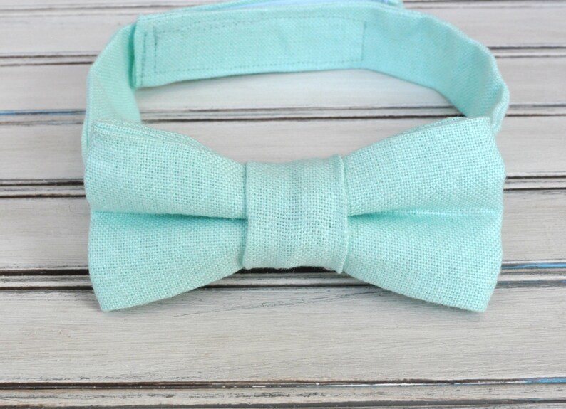 Mint Linen Bow Tie and Suspenders Wedding Party Ties for Etsy