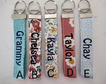 Key Lanyard Wristlet, Monogram Wrist Key Fob, Key Chain for Women,  Personalized Teacher Gift, Christmas Gift  key Lanyard for Women