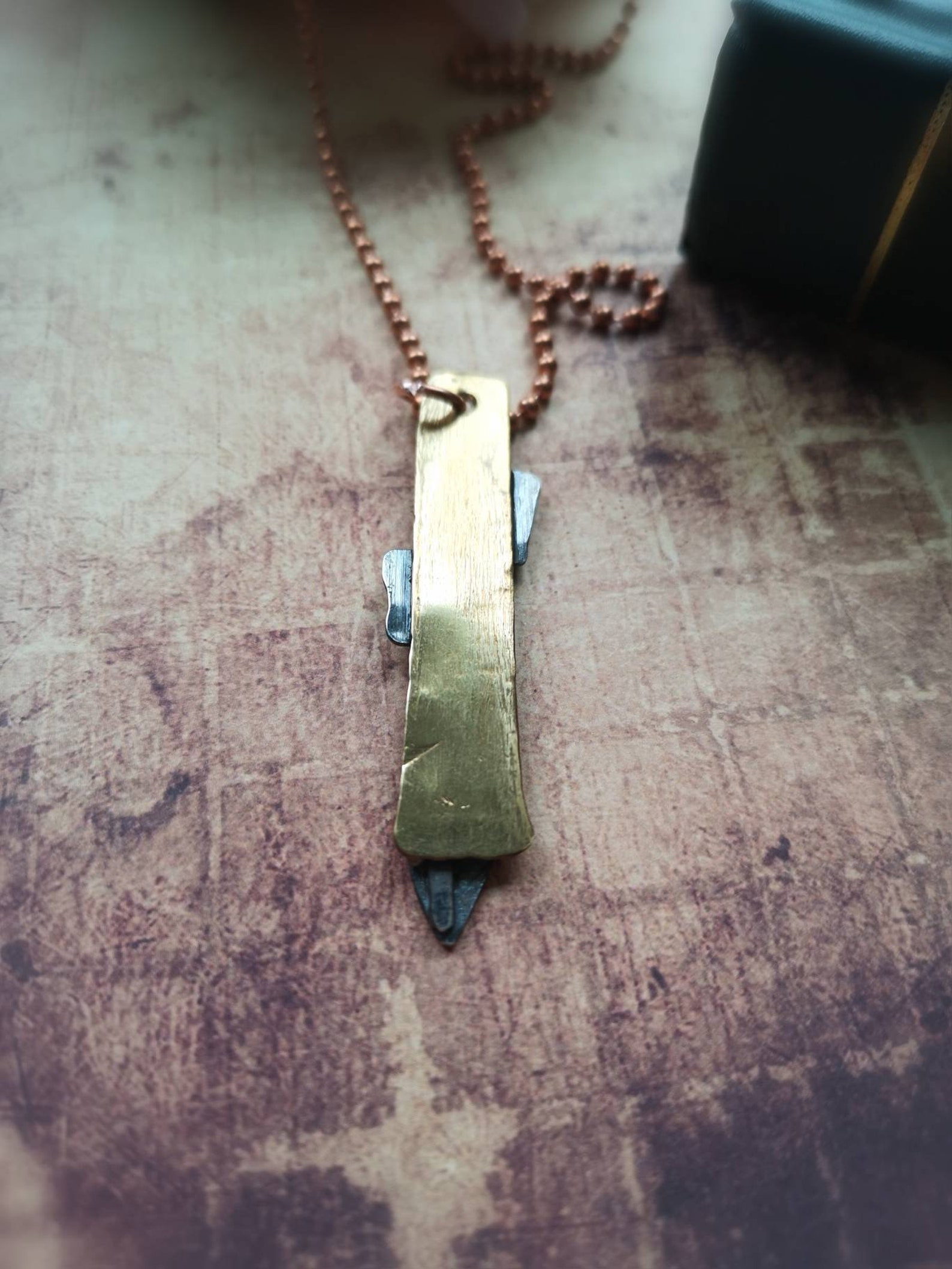 Rustic necklace Rustic pendant Rustic jewellery Mixed metal Etsy