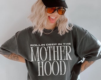 Mother Hood Shirt, Comfort Colors, Trendy Mama Tshirt, Mom Life Tee, Oversized Graphic Mom T-shirt, Motherhood T Shirt, Cool Mom Club