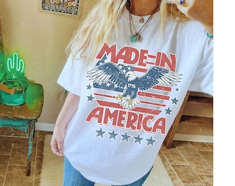 American Eagle Shirt, Free Bird Tshirt, Western 4th of July Tee, Fourth of July Tshirt, Patriot Tee, Vintage Rock USA Shirt, Comfort Colors