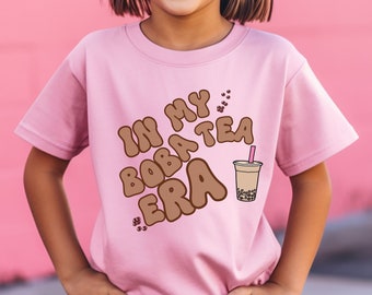 Camiseta Boba, camiseta Boba para niños, linda camiseta Boba, camisetas de té de burbujas para jóvenes, camiseta In My Boba Tea Era, regalo de té con leche Boba, camiseta Boba para niñas