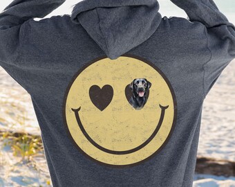 Black Lab Hoodie: Retro Heart Eyes, Dog Mama Sweatshirt