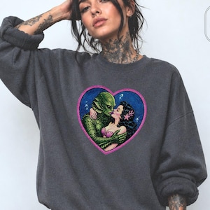 Creature Black Lagoon Sweatshirt, Retro Monster Sweater, Cryptid Lover Gift, Vintage Horror Crewneck
