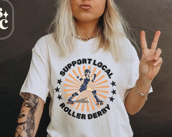 Roller Derby Shirt, Roller Skate Shirt, Retro Vintage Vibe, Roller Derby Mom, Talk Derby to Me, Feminist Tshirt, Punk Tee, Roller Girl Gift