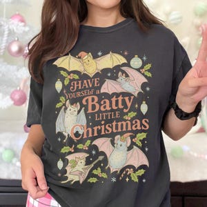Koszulka świąteczna Bat Comfort Colors: Gotycki świąteczny t-shirt