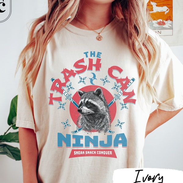 Raccoon Shirt, Funny Raccoon Tshirt, Comfort Colors, Ninja Tshirt, Samurai T-shirt, Humor Tee, Trash Panda Shirt, Gen Z Shirt, Animal Shirt