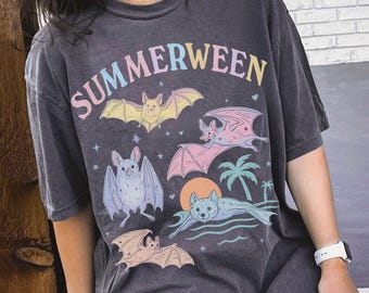 Summerween Shirt, Bat Shirt, Summer-ween Tshirt, Cute Summer Halloween Tee, Summerween Party, Halloweener T-shirt, Year Round Halloween