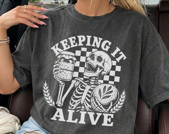 Sourdough Shirt, Trendy Baking Gift, Skeleton Bread Making Tee, Comfort Colors