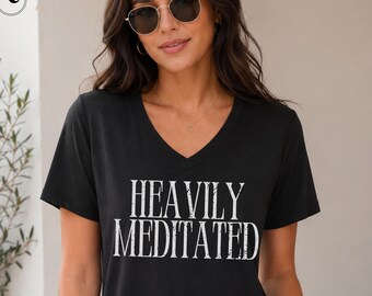 Meditation Shirt, Yoga Shirt, Mindfulness V-Neck, Zen Namaste Shirt, Mental Health Tee, Holistic Gift