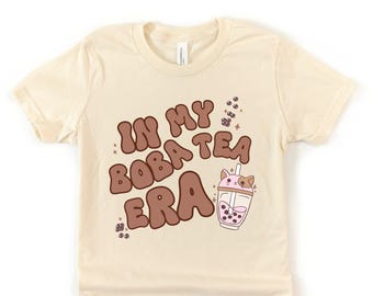 Camiseta Boba, linda camiseta Boba de gato, camiseta Boba para niños, camisetas de té de burbujas para jóvenes, camiseta In My Boba Tea Era, regalo de té con leche Boba, camiseta Boba para niñas