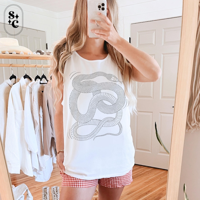 Yoga Tank, Snakes Shirt, Yogi Gift, Comfort Colors Tank Top, Meditation Shirt, Goth Tank Top, Goblincore Shirt, Whimsigoth Tee, Serpent Tshirt, Zen Clothes, Snake Lover Gift, ALT Clothes