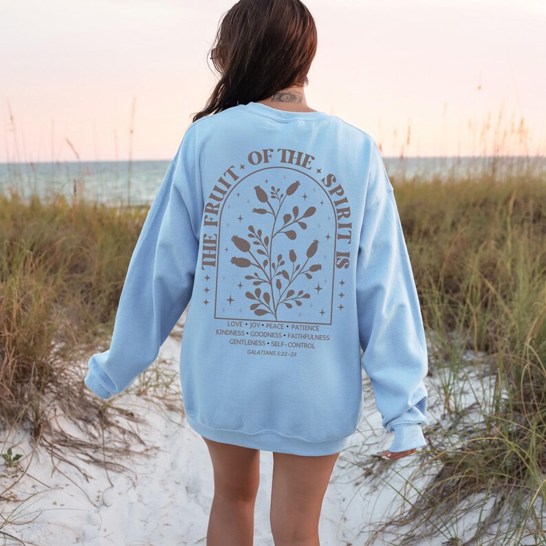 Fruits of the Spirit Sweatshirt, Christian Sweater, Spiritual Gift, Boho Christianity Crewneck, Love Like Jesus, Made to Worship Sweatshirt, Inspirational Sweatshirt, Fruit of the Spirit Shirt, Trendy Christian Crewneck, Galatians Crewneck