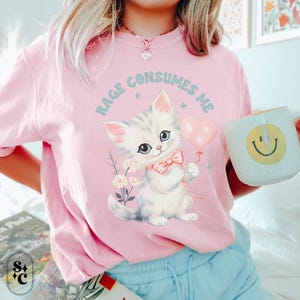 Weird Cat Shirt, Dark Humor Tee, Trendy Comfort Colors, Wierdcore Tshirt, Feminist T-shirt, Riot Grrrl Tee, Pastel Goth Shirt, Cat Meme Shirt, Coquette Cat Shirt,Funny Mental Health Tee, Unhinged Shirt