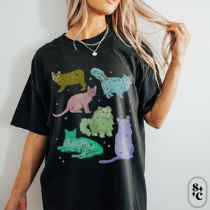 Pastel Goth Cat Shirt, Whimsigoth Shirt, Mystical Cat Shirt, Comfort Colors, Creepy Cute Tshirt, Spooky Season Tee, Artsy Tee, Witchy Tshirt,Pastel Goth Shirt, Cat Lover Gift, Oversized Shirt