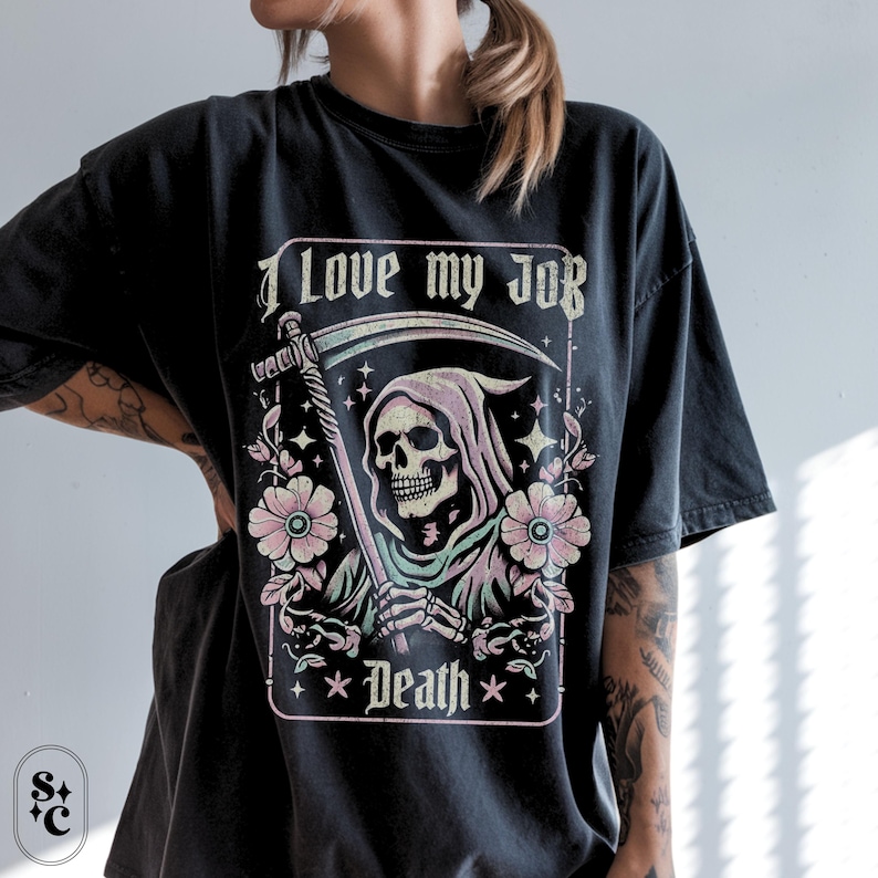Grim Reaper Death Shirt, Pastel Goth Tshirt, Dark Humor Skeleton Tee ...