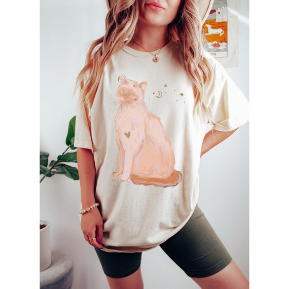 Pastel Goth Shirt, Cat Tee, Whimsigoth T-shirt, Creepy Cute Shirt, Weirdcore Tshirt, Comfort Colors, Whimsical Kitty T Shirt, Goth Cat Mom
