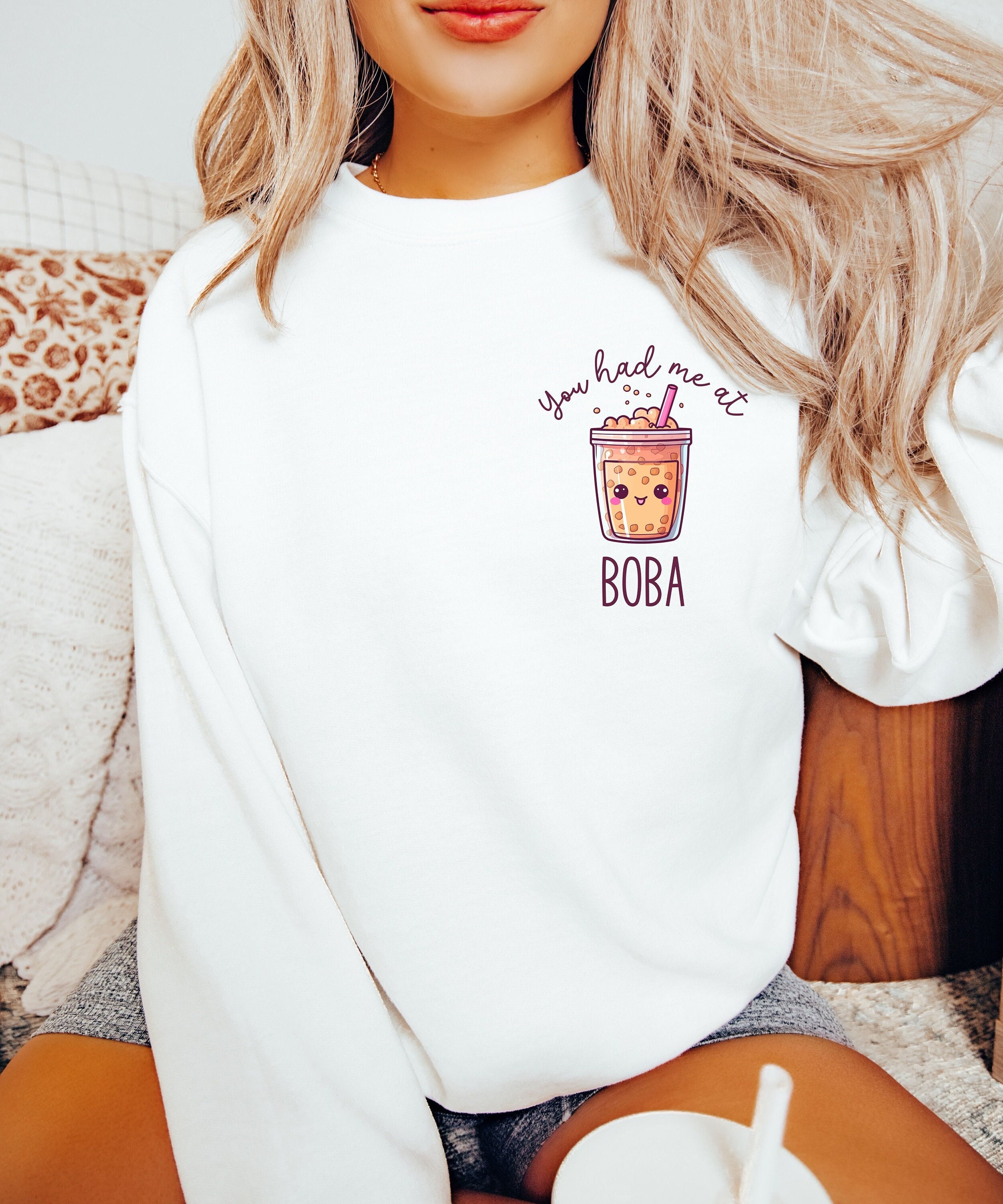 Boba Sweatshirt, Boba Tea Shirt, Cute Cozy Sweatshirts, Bubble Tea ...