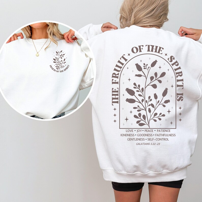 Fruits of the Spirit Sweatshirt, Christian Sweater, Spiritual Gift, Boho Christianity Crewneck, Love Like Jesus, Made to Worship Sweatshirt, Inspirational Sweatshirt, Fruit of the Spirit Shirt, Trendy Christian Crewneck, Galatians Crewneck