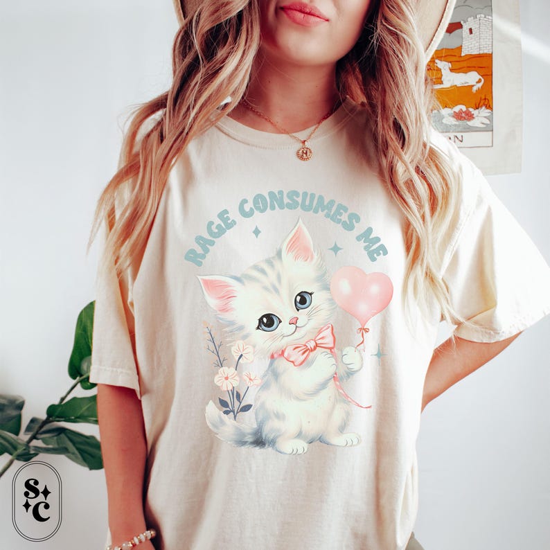 Weird Cat Shirt, Dark Humor Tee, Trendy Comfort Colors, Wierdcore Tshirt, Feminist T-shirt, Riot Grrrl Tee, Pastel Goth Shirt, Cat Meme Shirt, Coquette Cat Shirt,Funny Mental Health Tee, Unhinged Shirt