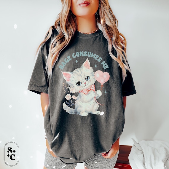 Weird Cat Shirt, Dark Humor Tee, Trendy Comfort Colors, Wierdcore Tshirt, Feminist T-shirt, Riot Grrrl Tee, Pastel Goth Shirt, Cat Meme