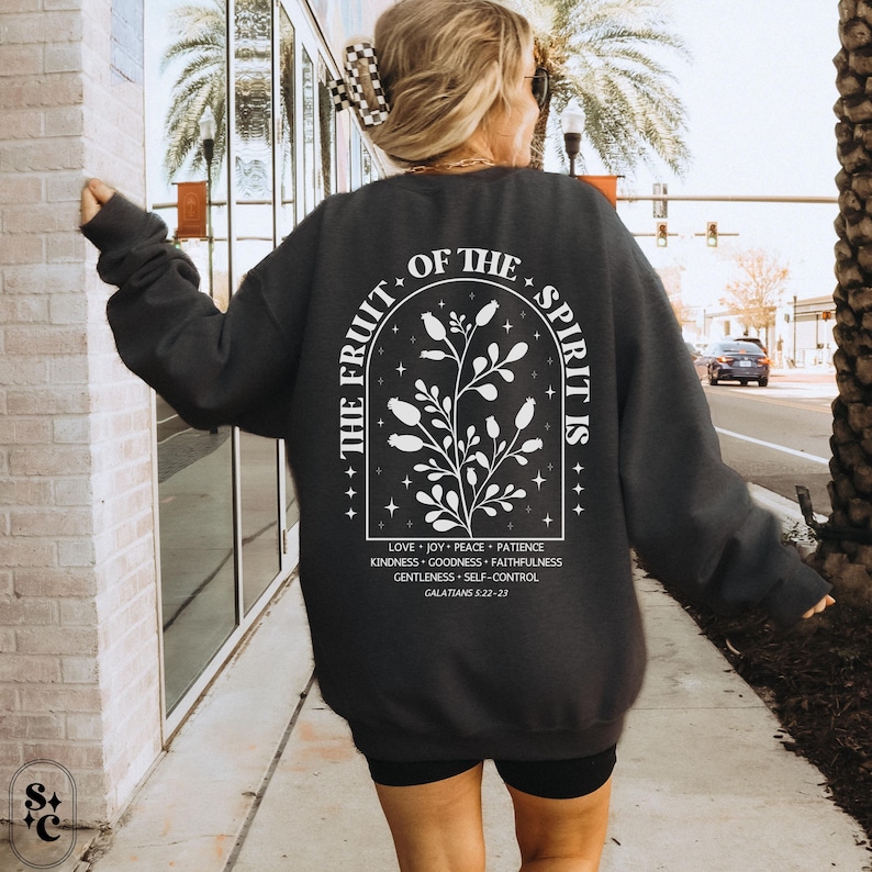Fruits of the Spirit Sweatshirt, Christian Sweater, Spiritual Gift, Boho Christianity Crewneck, Love Like Jesus, Made to Worship Sweatshirt, Inspirational Sweatshirt, Fruit of the Spirit Shirt, Trendy Christian Crewneck, Galatians Crewneck