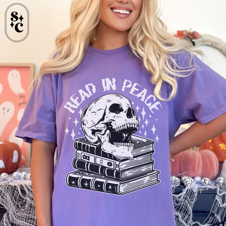 Halloween Reading Shirt, Teacher Halloween Tshirt, Skeleton Book Read, Funny Reading Tee, Spooky Bookish Gift, Classroom Halloween Shirt, Comfort Colors, Plus Size Halloween