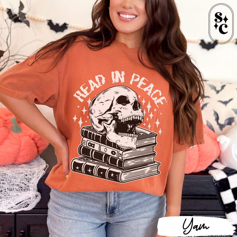 Halloween Reading Shirt, Teacher Halloween Tshirt, Skeleton Book Read, Funny Reading Tee, Spooky Bookish Gift, Classroom Halloween Shirt, Comfort Colors, Plus Size Halloween